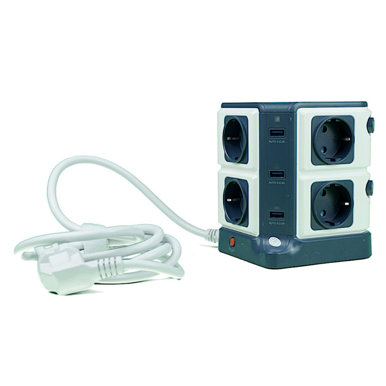 0695_Kabel_Strom_Verteiler_8fach_Dose_mit_6x_USB_3_mieten | Party-Verleih Berlin